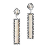 88652, WESTERN CONCHO ACCENT RECTANGLE BAR EARRING