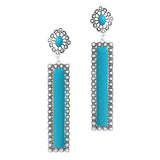 88652, WESTERN CONCHO ACCENT RECTANGLE BAR EARRING