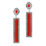 88652, WESTERN CONCHO ACCENT RECTANGLE BAR EARRING