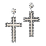 88653, WESTERN CONCHO ACCENT CROSS EARRING
