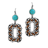 Western Rectangle with Suede Earring