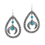 Western Squash Blossom Dangle Teardrop Earring