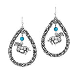 Western Horse Dangle Teardrop Earring