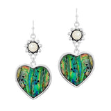 Heart Abalone Dangle Earring