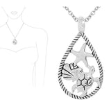 SEA Life Rope Texture Teardrop Pendant Necklace
