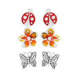 88665, BUTTERFLY GARDEN THEME STUD EARRING SET