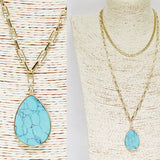 88672, SEMI PRECIOUS STONE DOUBLE LAYERED NECKLACE