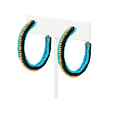 88680, SEED BEADED HOOP EARRING