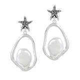 Starfish Accent Freshwater Pearl Earring