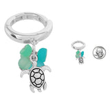 88705, SEA TURTLE WITH ACRYLIC CHARM STRETCH RING