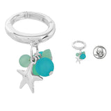 88706, STARFISH WITH ACRYLIC CHARM STRETCH RING