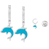 88708, DOLPHIN CHARM POST HOOP EARRING