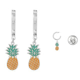88708, PINEAPPLE CHARM POST HOOP EARRING