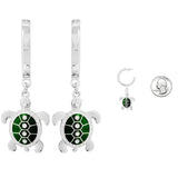 88708, SEA TURTLE CHARM POST HOOP EARRING