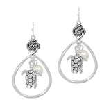 SEA Turtle Charm Teardrop Earring