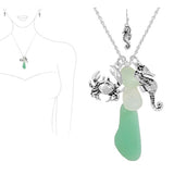 88721, CRAB N SEAHORSE CHARM WITH ACRYLIC PENDANT NECKLACE