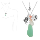 88722, MERMAID N SEASHELL CHARM WITH ACRYLIC PENDANT NECKLACE