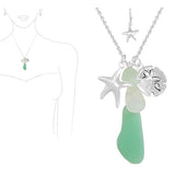 88724, STARFISH N SAND DOLLAR CHARM WITH ACRYLIC PENDANT NECKLACE