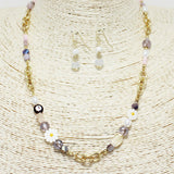 88726, DAISY FLOWER ACCENT MIX BEADED NECKLACE