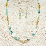 88726, DAISY FLOWER ACCENT MIX BEADED NECKLACE