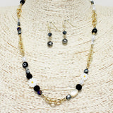 88726, DAISY FLOWER ACCENT MIX BEADED NECKLACE