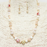 88728, HANDMADE BEAD N FRESHWATER PEARL NECKLACE