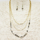 Dainty Semi Precious Stone Multi Layered Necklace - view 2