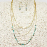 Dainty Semi Precious Stone Multi Layered Necklace