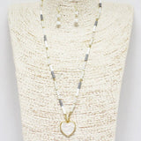 Heart Charm with Heishi N Beaded Necklace