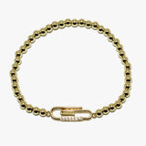 88748, PAPER CLIP BEADED STRETCH STAINLESS STEEL BRACELET