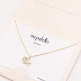 88755, DAINTY CZ FISH CHARM PENDANT NECKLACE