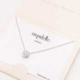 88756, DAINTY PAVE CZ ROUND CHARM PENDANT NECKLACE