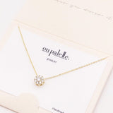 88756, DAINTY PAVE CZ ROUND CHARM PENDANT NECKLACE
