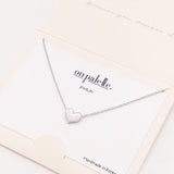 88758, DAINTY CZ HEART CHARM PENDANT NECKLACE