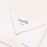 88758, DAINTY CZ HEART CHARM PENDANT NECKLACE