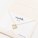 88760, DAINTY PAVE CZ HEART PENDANT NECKLACE