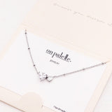 88762, DAINTY CZ DOUBLE HEART PENDANT NECKLACE