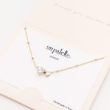 88762, DAINTY CZ DOUBLE HEART PENDANT NECKLACE