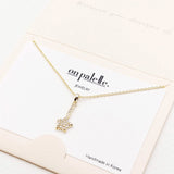 88764, DAINTY CZ STAR DROP PENDANT NECKLACE