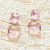 Square Glass Stone Earring