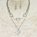 Heart Charm Double Layered Necklace
