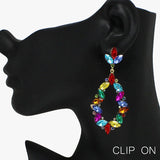 88811, MARQUISE ACCENT RHINESTONE EVENING CLIP ON EARRING