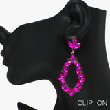 88811, MARQUISE ACCENT RHINESTONE EVENING CLIP ON EARRING