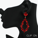 88811, MARQUISE ACCENT RHINESTONE EVENING CLIP ON EARRING