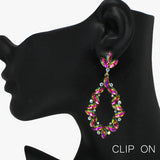 88811, MARQUISE ACCENT RHINESTONE EVENING CLIP ON EARRING