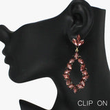 88811, MARQUISE ACCENT RHINESTONE EVENING CLIP ON EARRING
