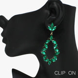 88811, MARQUISE ACCENT RHINESTONE EVENING CLIP ON EARRING