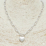 Heart Charm Chain Pendant Necklace - view 2