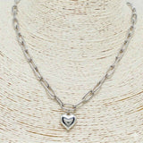 Heart Charm Chain Pendant Necklace - view 3