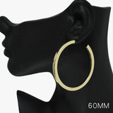 88829, 60MM THICK ROUND HOOP EARRING